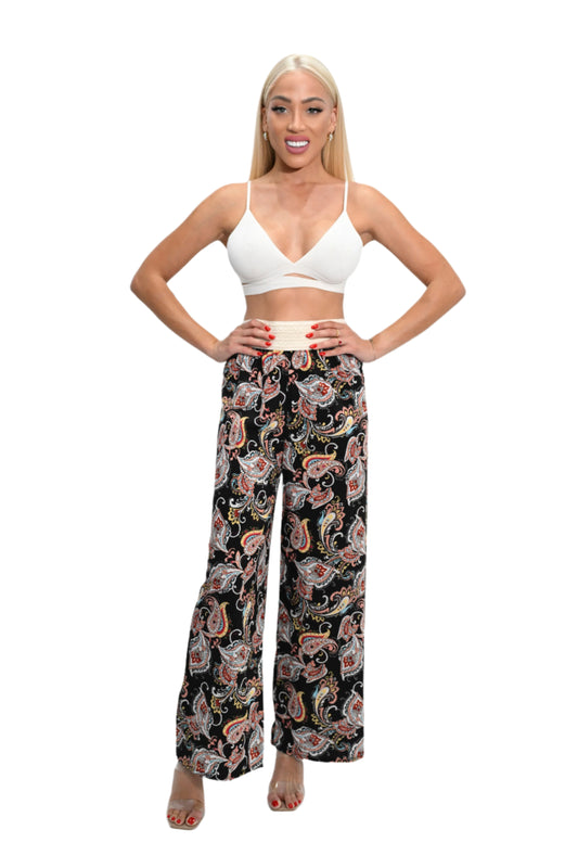 Boho Chic Paisley Palazzo Pants Set